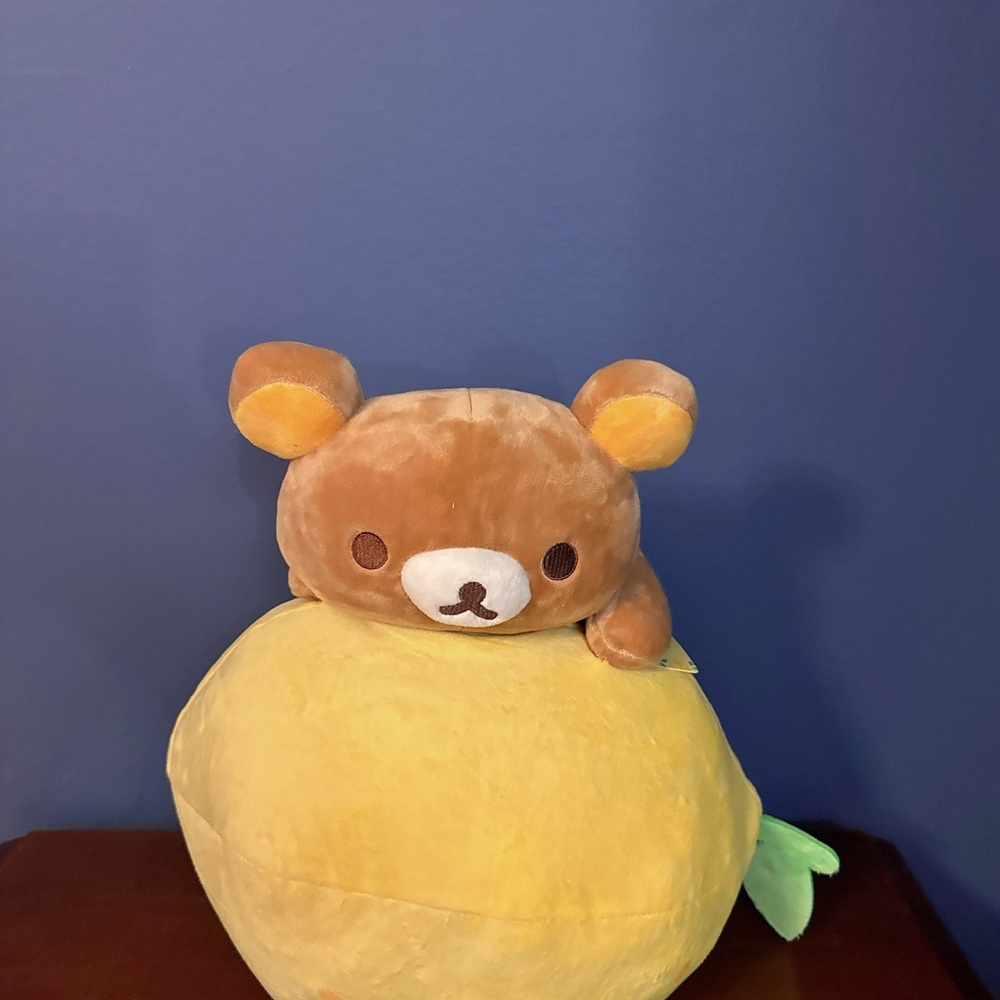 Rilakkuma Plush Playing with Lemon 15” - Picture 2 of 4